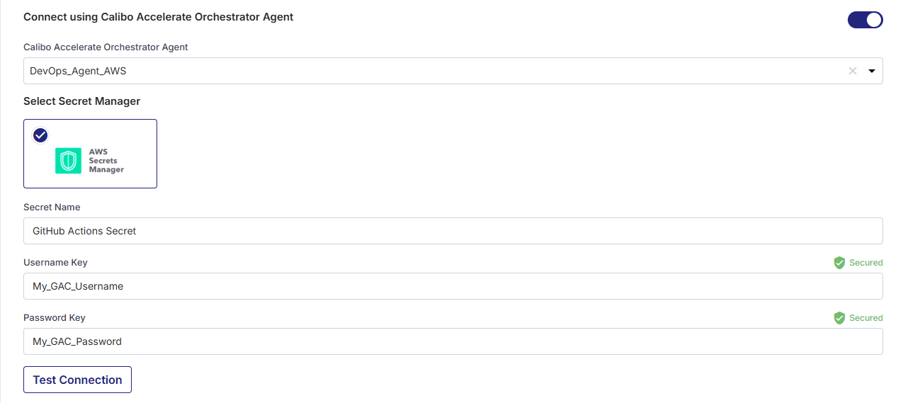 Enter details of secrets forJenkins credentials stored in AWS Secrets Manager