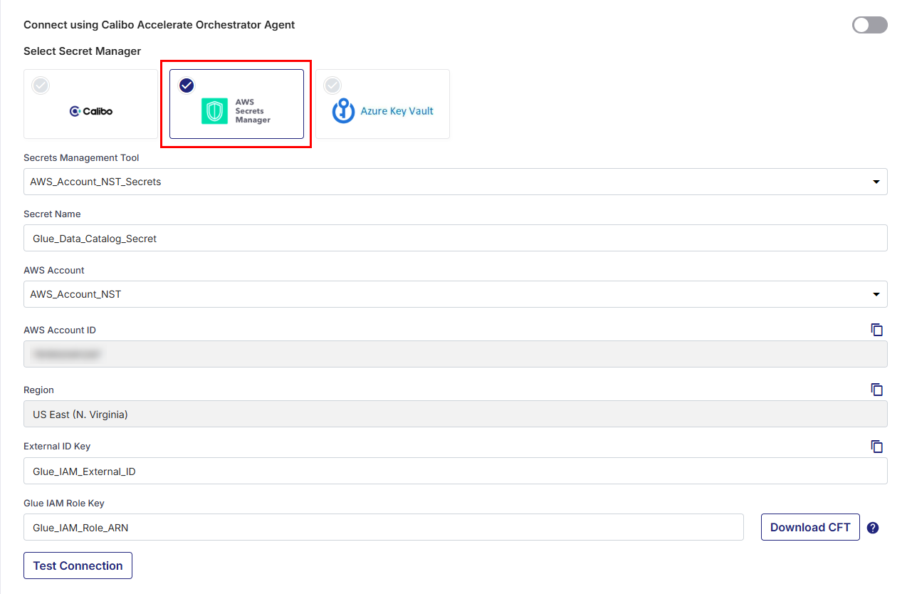 AWS Secrets Manager secret reference for AWS Glue Data Catalog