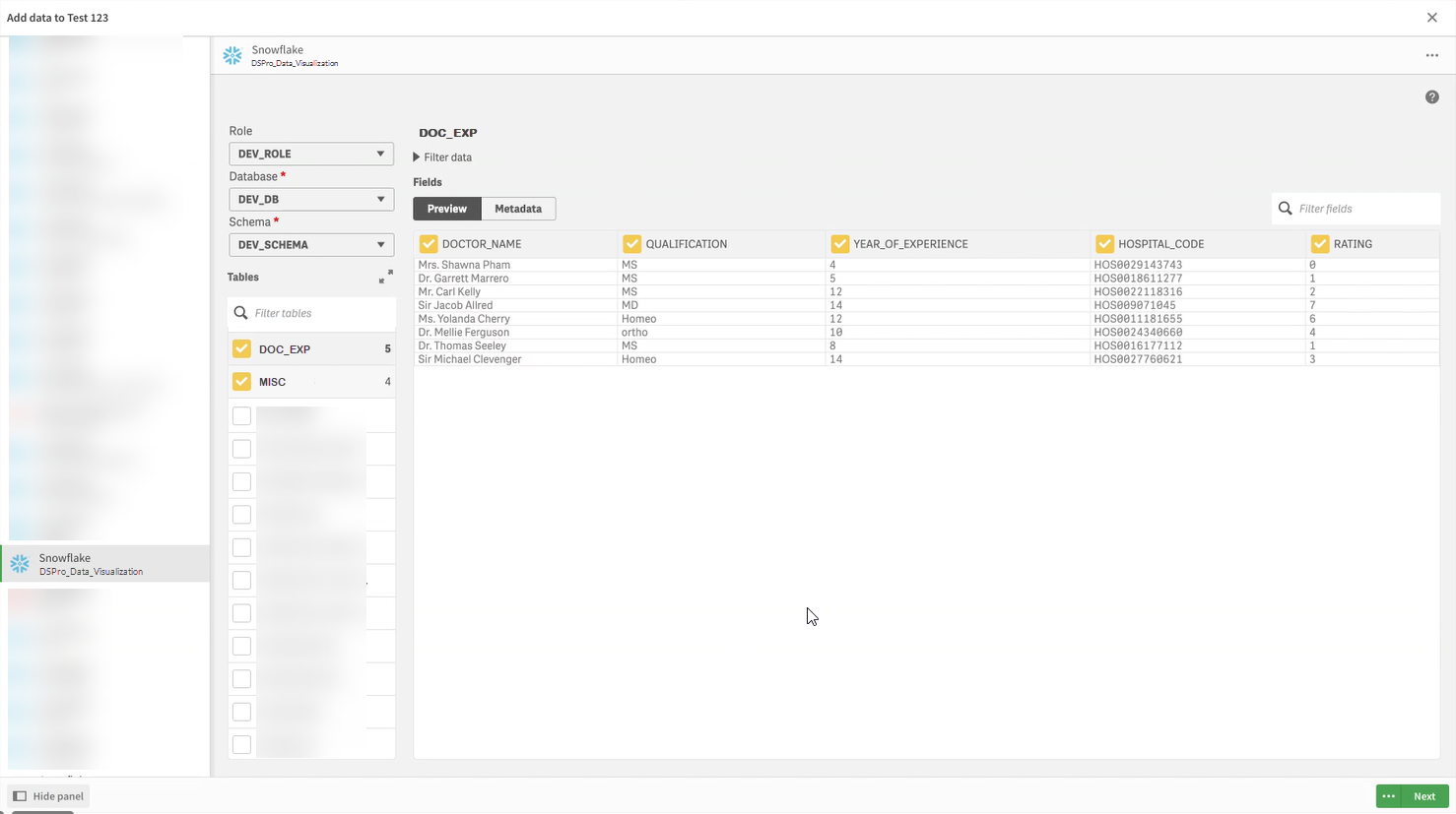 Data connections in Qlik Sense