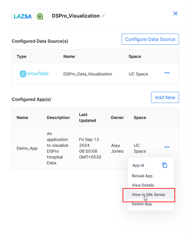 View app in Qlik Sense