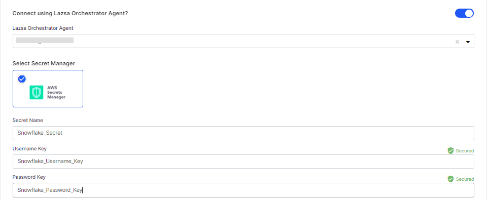 Snowflake Orchestrator Agent AWS Secret Manager