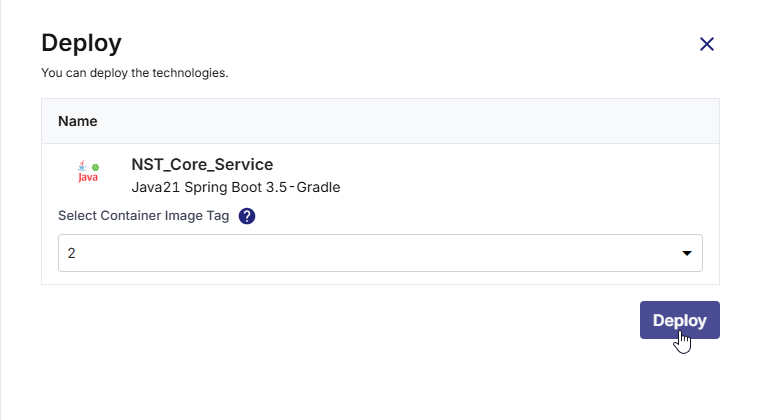 Deploying desired container image tag