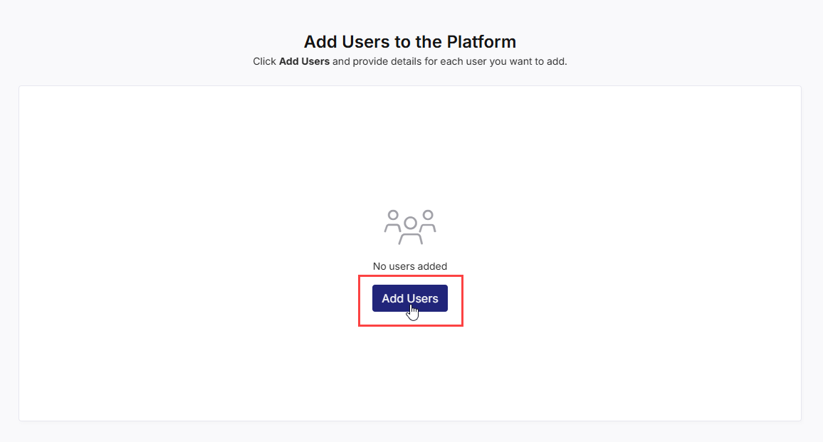 Click Add Users and start adding users manually to F24H Wizard
