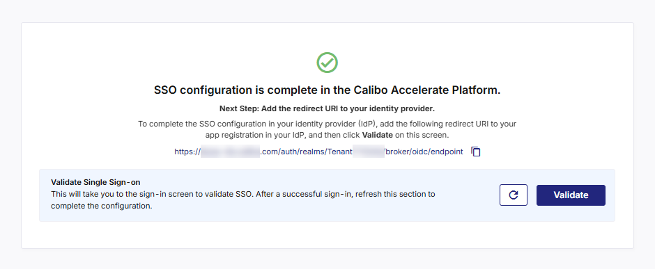 OIDC SSO configuration complete in Calibo Accelerate