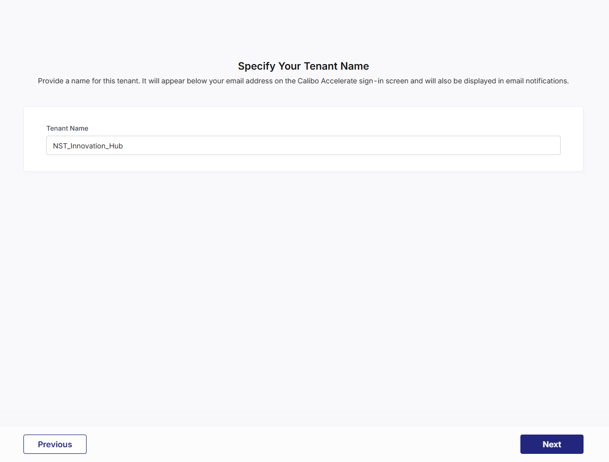 Specify your tenant name