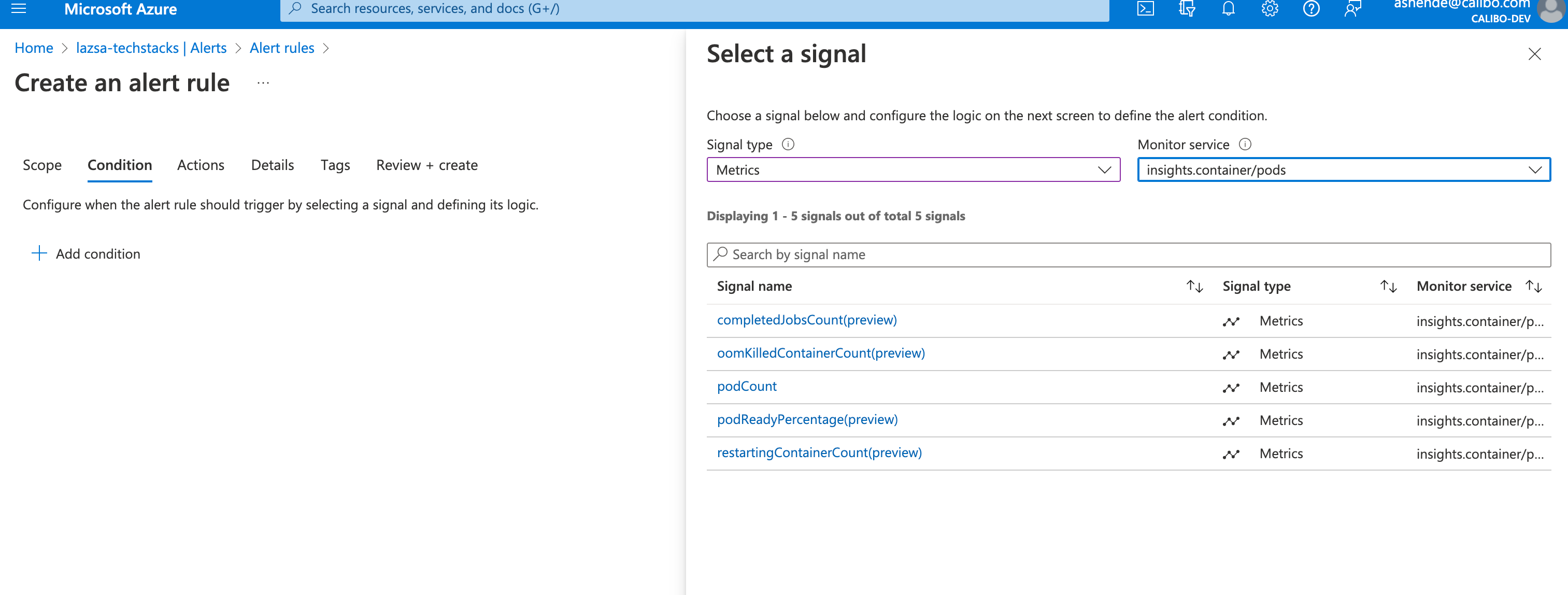 Creating alert rule for Orchestrator Agent metrics