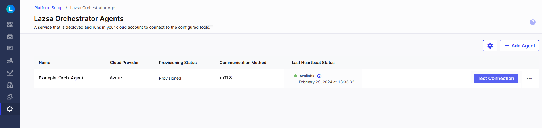 Provisioning status of Orchestrator Agent