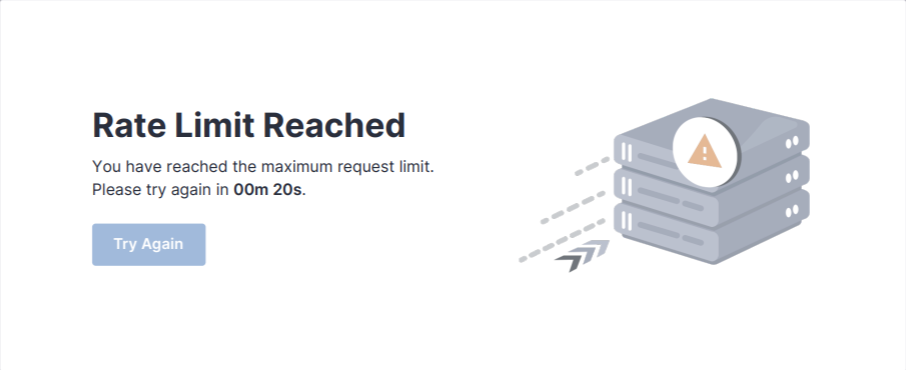 The Rate Limit Reached error in Calibo Accelerate