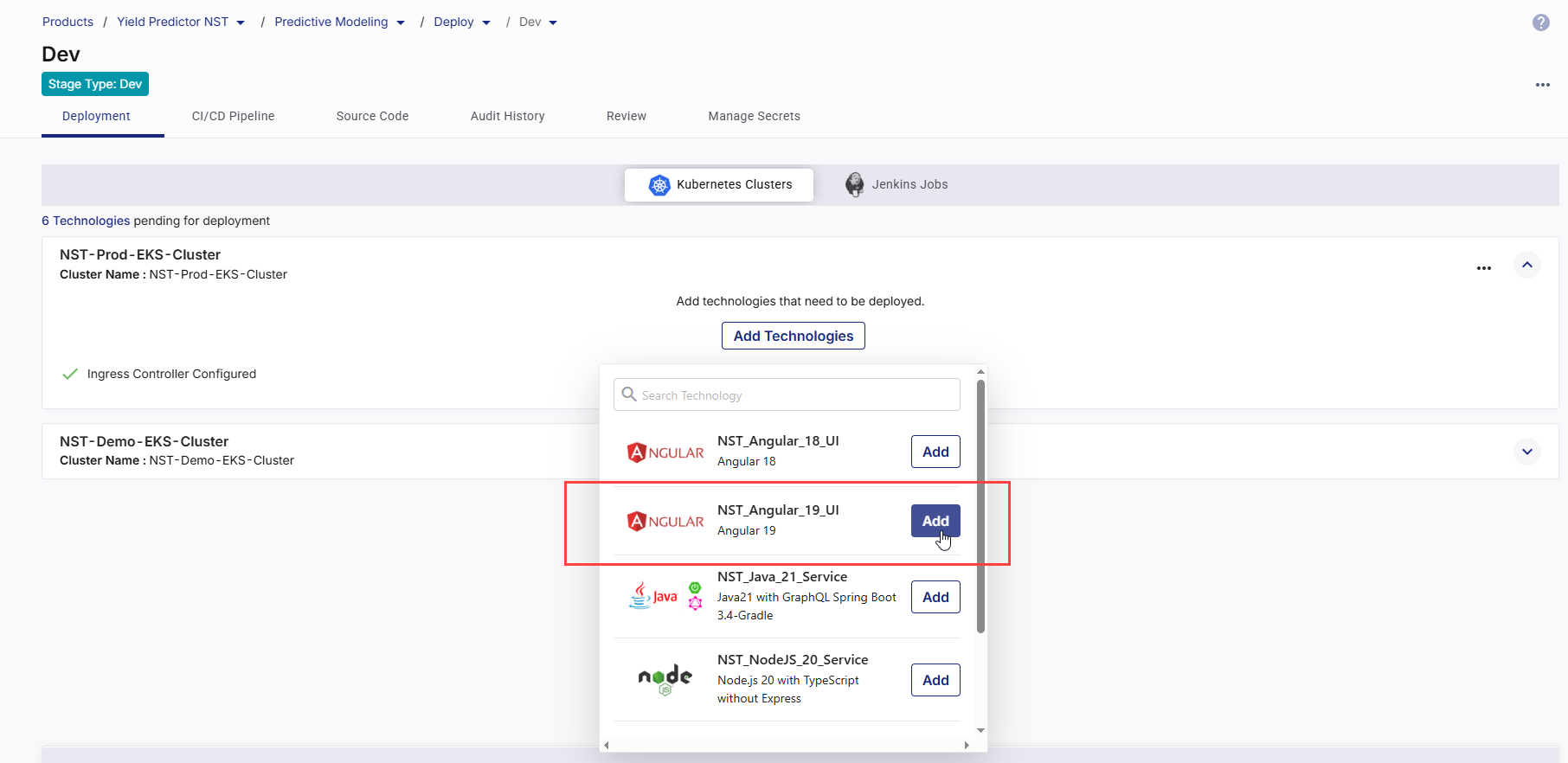 Add technologies for deployment in Kubernetes cluster