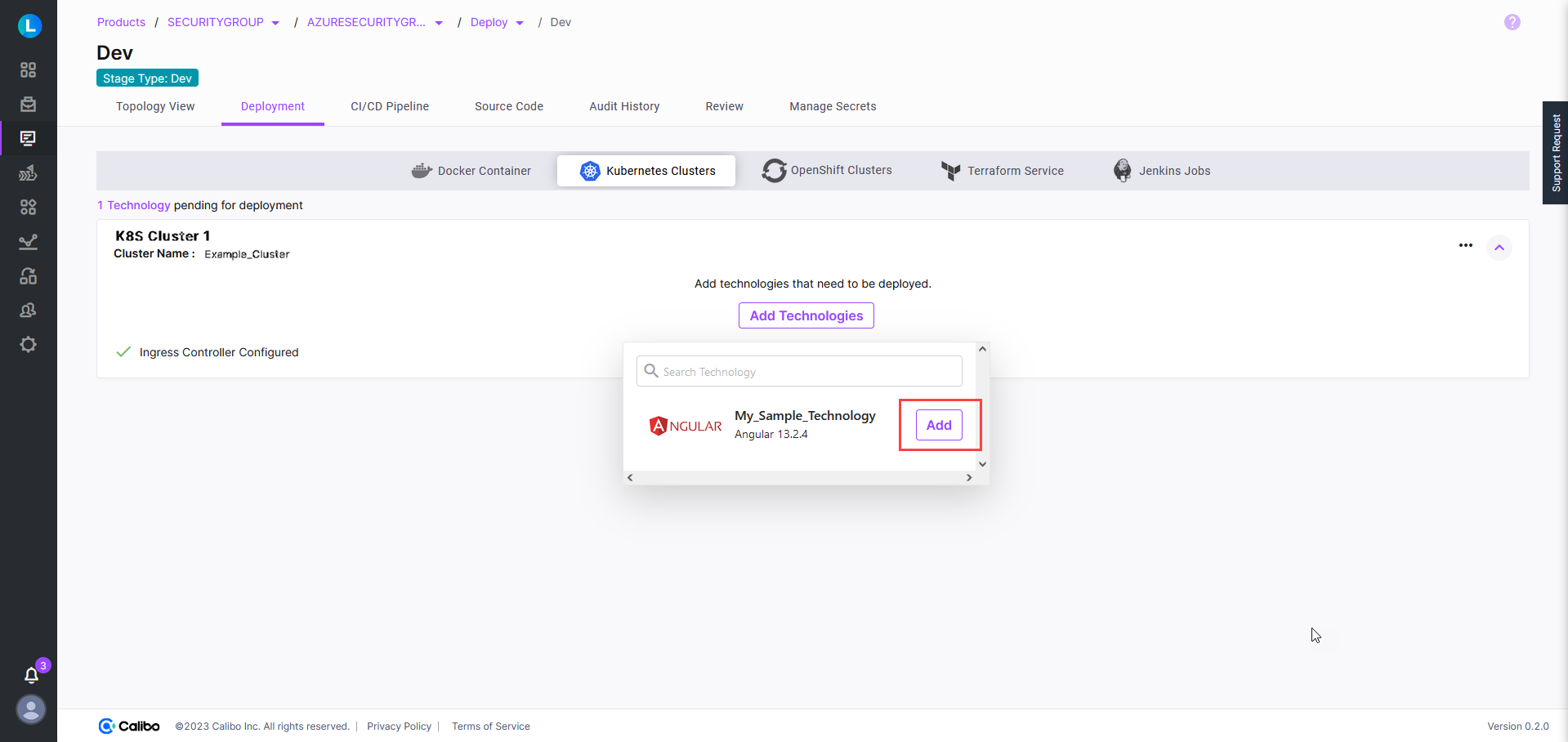 Adding desired technology for Kubernetes deployment Adding desired technology for Kubernetes deployment