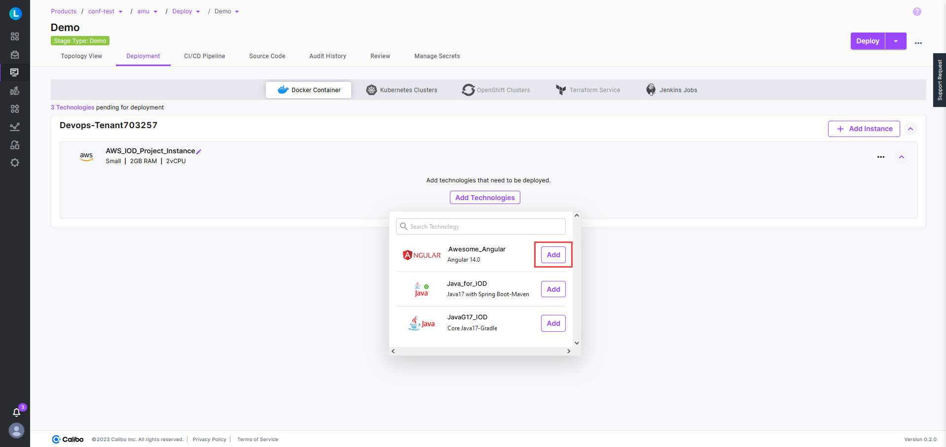 Adding desired technology for Docker deployment Adding desired technology for Docker deployment