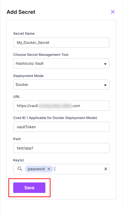 Configuring HashiCorp Vault secret details foe Docker deployment Configuring HashiCorp Vault secret details foe Docker deployment