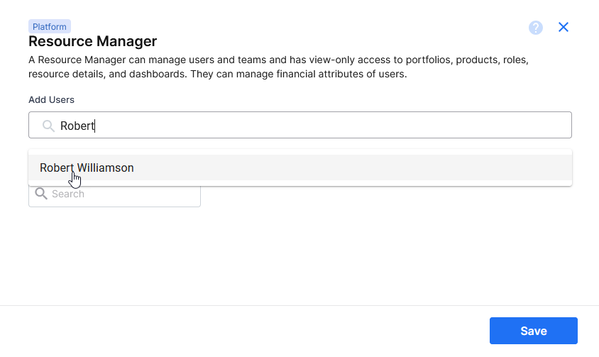 Manage users for system-defined platform role