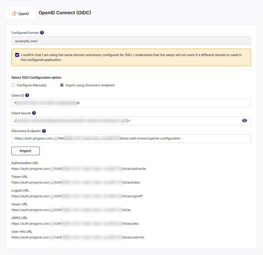 OIDC details imported to Calibo Accelerate