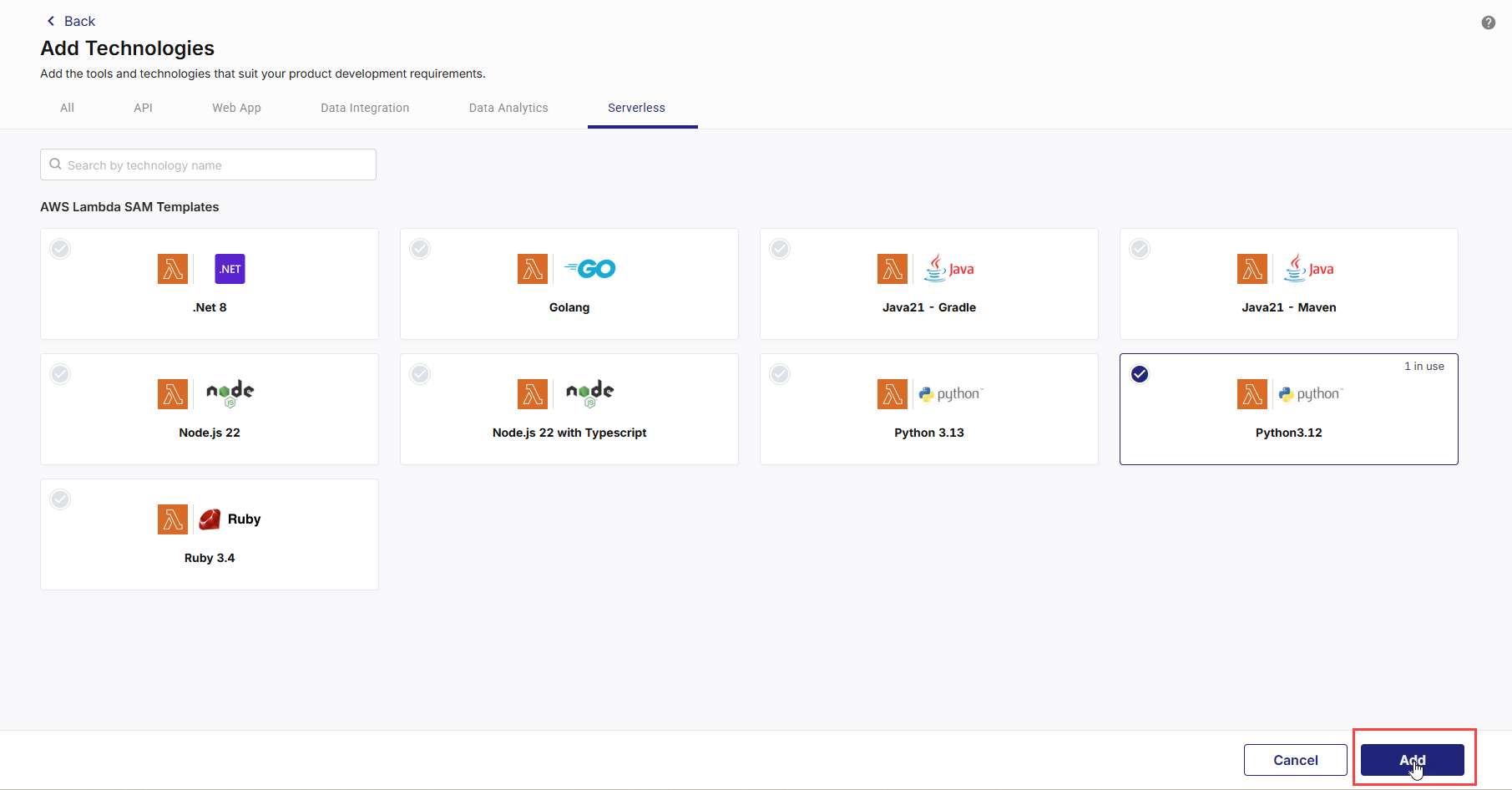 Adding technology templates required for development