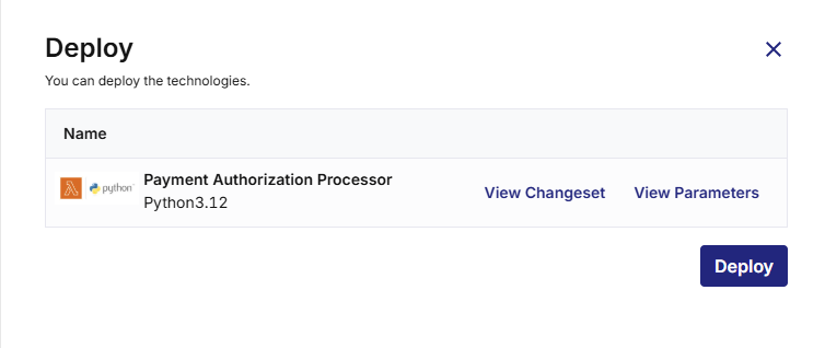 Review changeset and CFN parameters