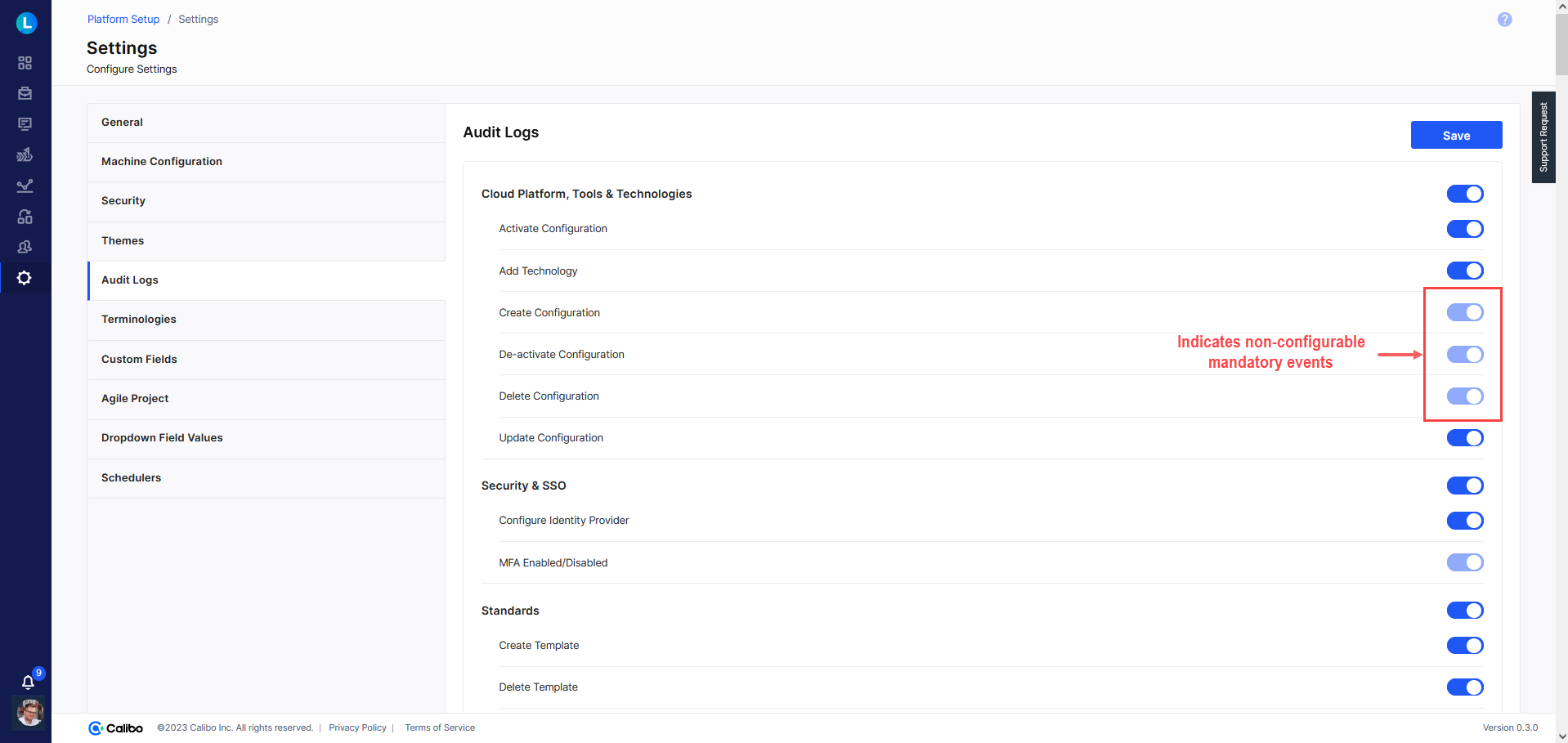 Configure Audit Logs settings