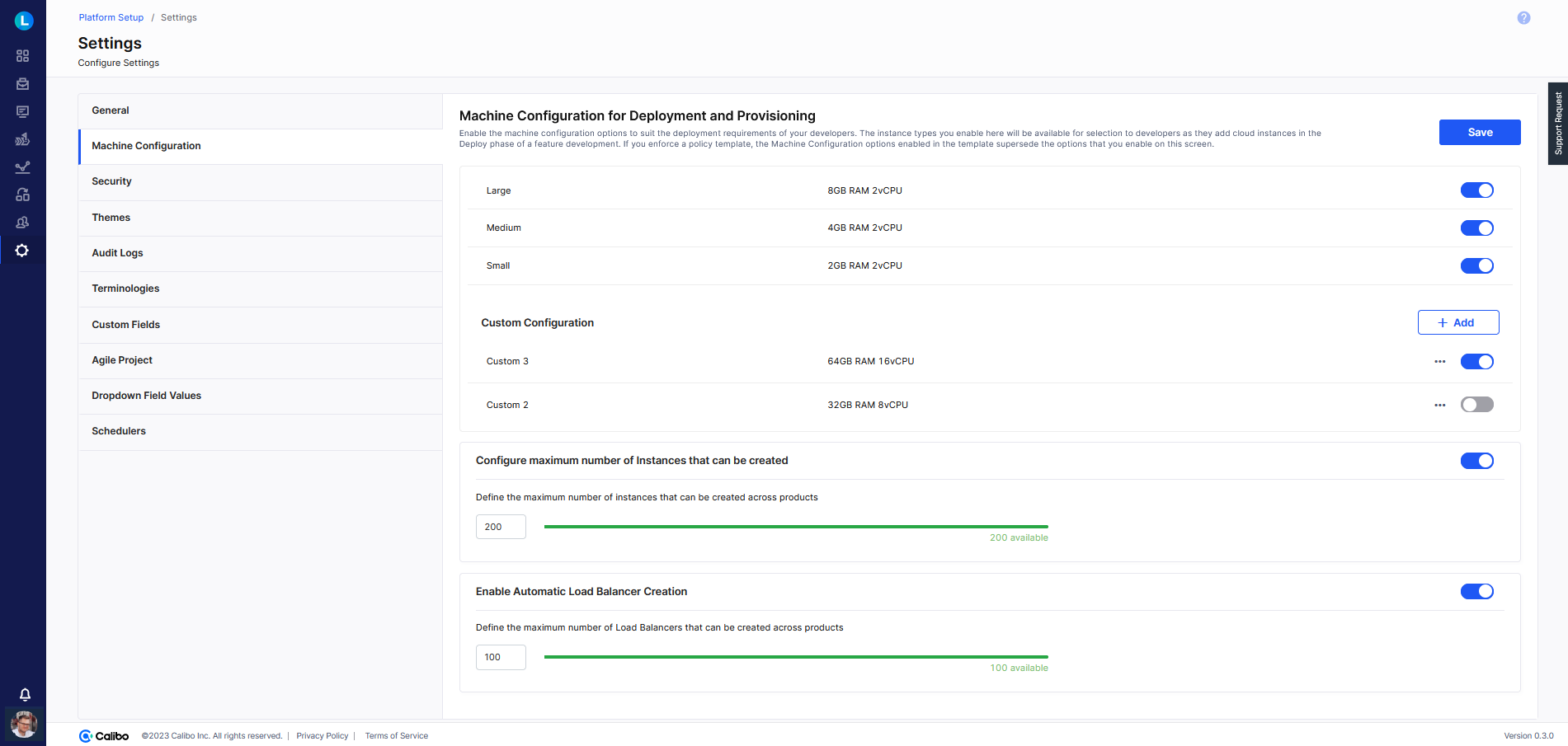 Configure Machine Configuration Settings