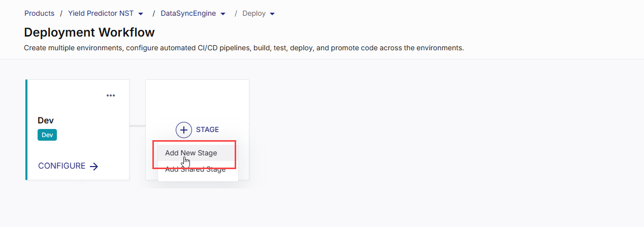 Adding a new stage to the deployment flow Adding a new stage to the deployment flow