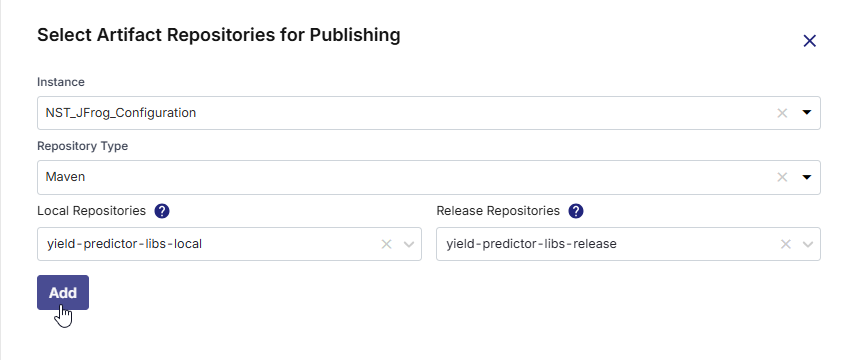 Selecting allowed repositories for publishing artifacts