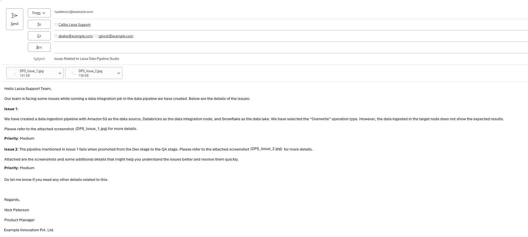 Sample support requested created via email