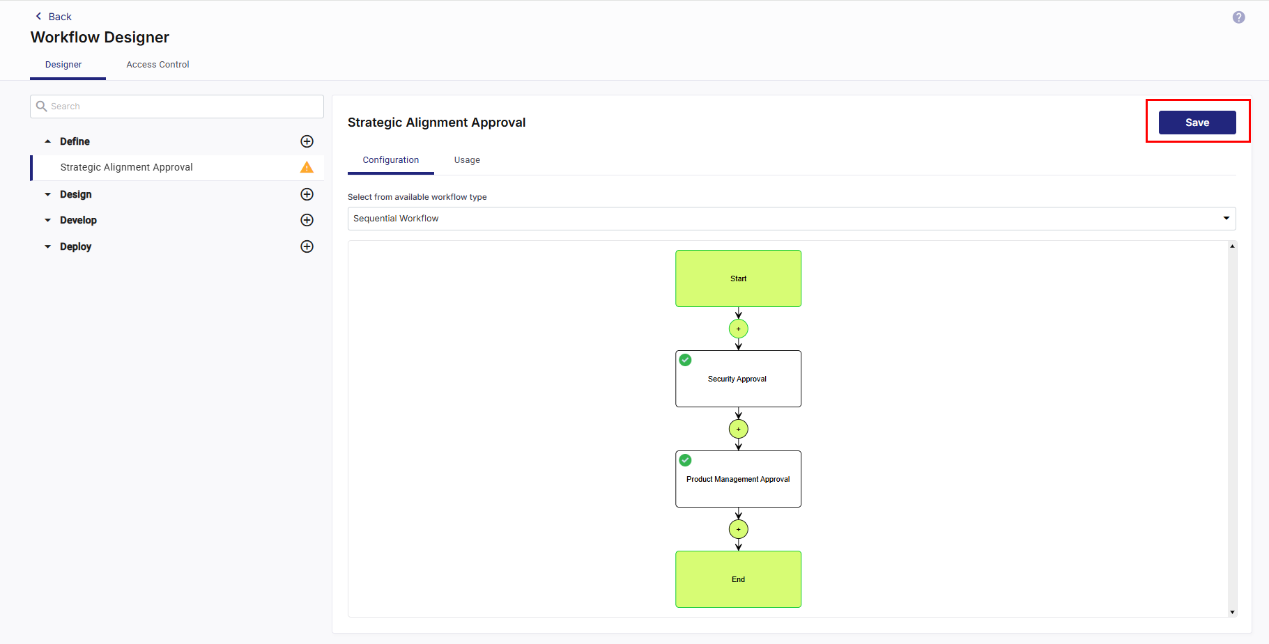 Saving a sequential workflow