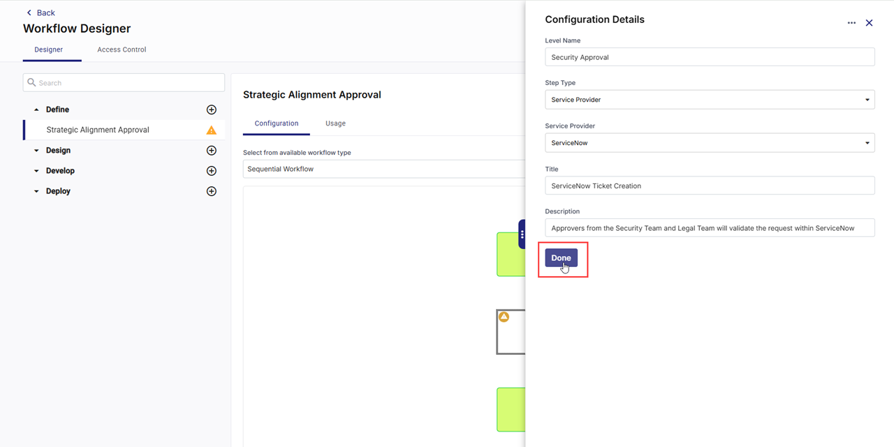 Sequential  product-specific workflow: Step Type: Service Provider